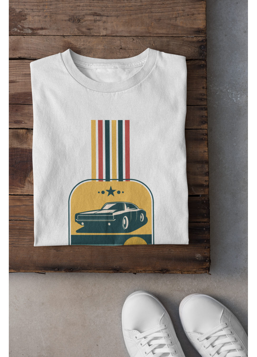 Vintage Car Stripes /W - Classic Crew T-Shirt