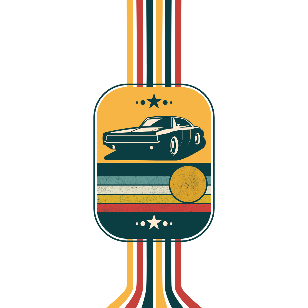 Vintage Car Stripes /W - Classic Crew T-Shirt